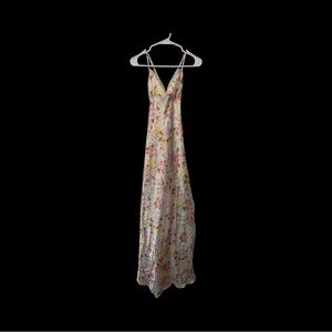 Nayomi Satin Floral Maxi Slip Dress XS